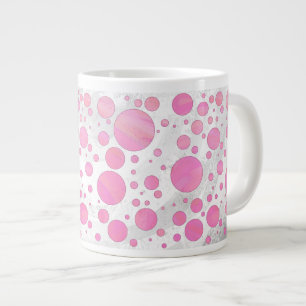 Cotton Candy Pink Polka Dot Jumbo-Tasse