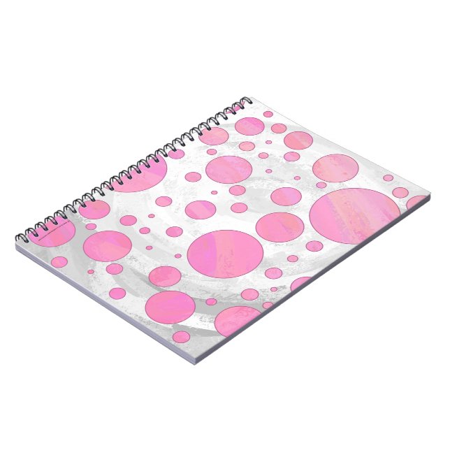 Cotton Candy Pink Polka Dot Notizblock (Linke Seite)