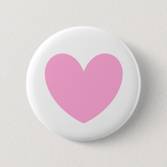 Cotton Candy Pink Polka Herzen auf weiß Button (Vorderseite)