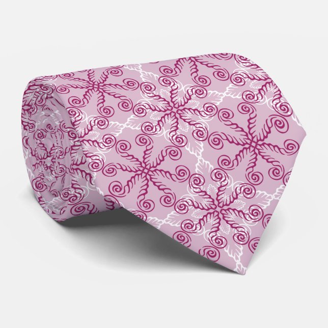 Cotton Candy Pink Swirl Neck Tie Krawatte (Gerollt)