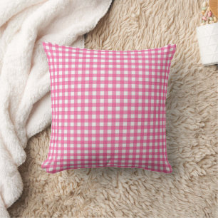 Cotton Candy Pink und White Gingham Kariertes Must Kissen