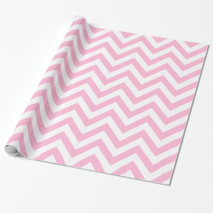 Cotton Candy Pink White XL Zickzack Zig Zag Muster Geschenkpapier