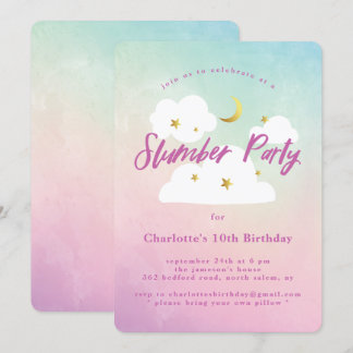 Cotton Candy Sky Slumber Party Einladung
