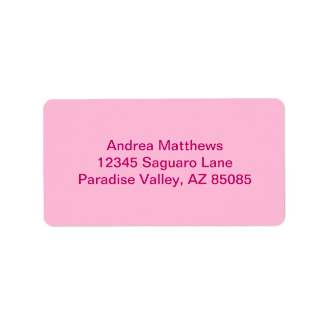 Cotton Candy Solid Color Adressaufkleber (Vorne)