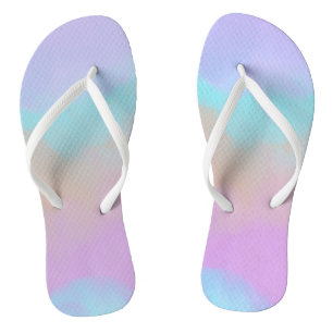Cotton Candy Swirl Digital Print Flip Flops