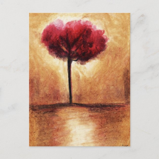 Cotton Candy Tree (Rot) Postkarten (Vorderseite)