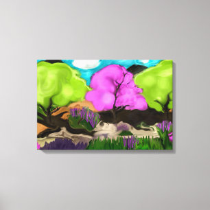 Cotton Candy Trees Abstrakte Kunst Leinwanddruck