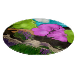 Cotton Candy Trees Abstrakte Kunst Schneidebrett