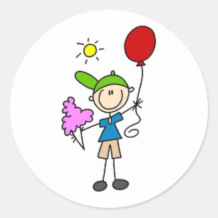 Cotton Candy und Balloons auf dem Messetucker Runder Aufkleber