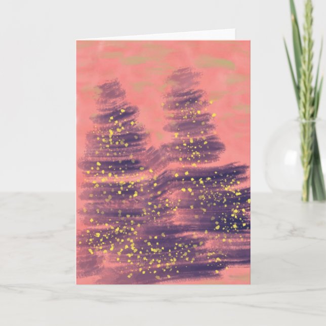 Cotton Candy Winterscape Holiday Art Card Karte (Vorderseite)