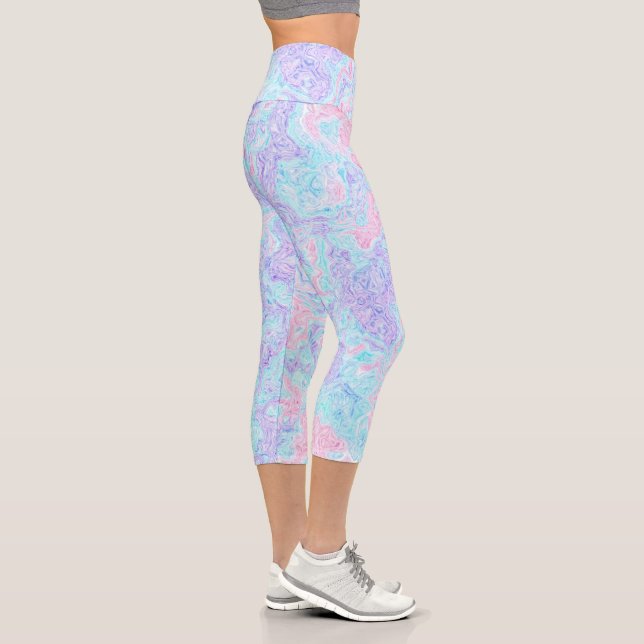 Cotton Candy Wirbel  Capri Leggings (Rechts)