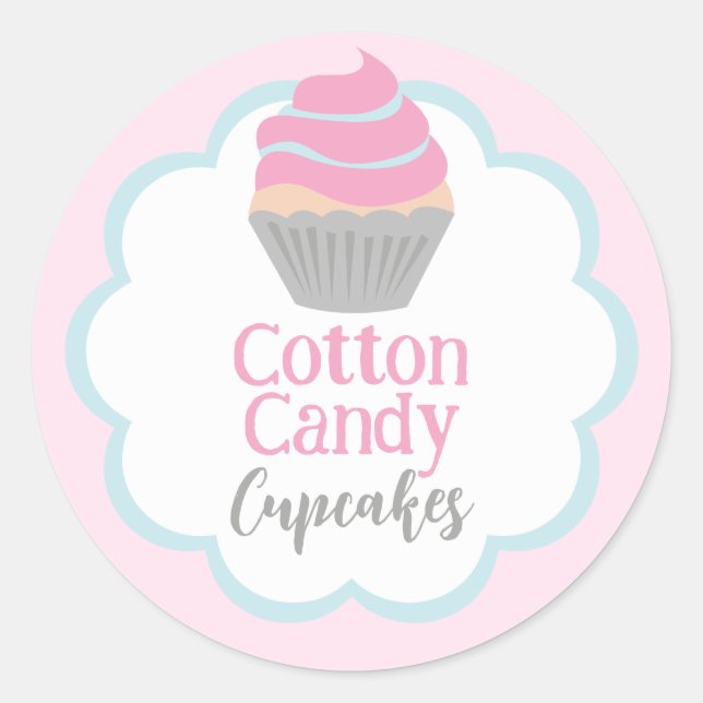 Cotton Cupcake Scallop Label Runder Aufkleber (Vorderseite)