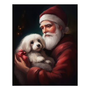 Cotton de Tulear mit Weihnachtsfeiertag des Weihna Poster