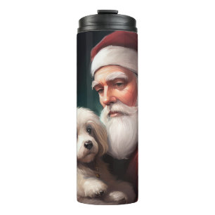 Cotton de Tulear mit Weihnachtsfeiertag des Weihna Thermosbecher