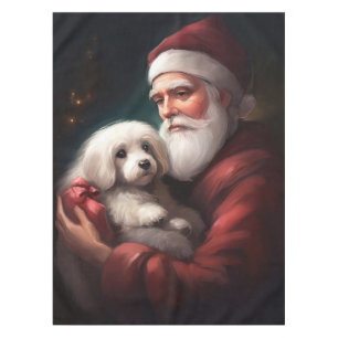 Cotton de Tulear mit Weihnachtsfeiertag des Weihna Tischdecke