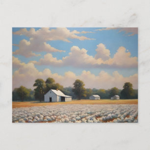 Cotton Field Art Postcard Postkarte