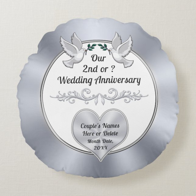 Cotton Geschenke für das 2. Jubiläum, Cotton Pillo Rundes Kissen (Vorderseite)