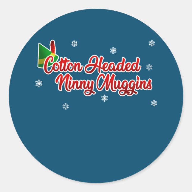Cotton Headed Ninny Muggins Funny Elf Weihnachten Runder Aufkleber (Vorderseite)