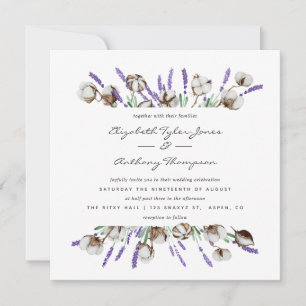 Cotton Lavender Wedding Einladung