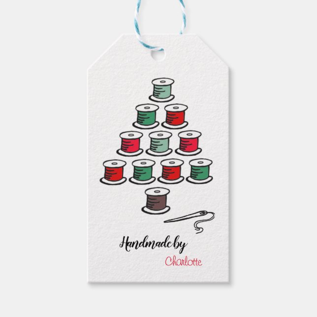 Cotton Reel Weihnachtsbaum Handmade by Geschenkanhänger (Vorderseite)