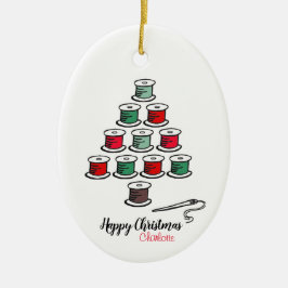 Cotton Reel Weihnachtsbaum Keramik Ornament
