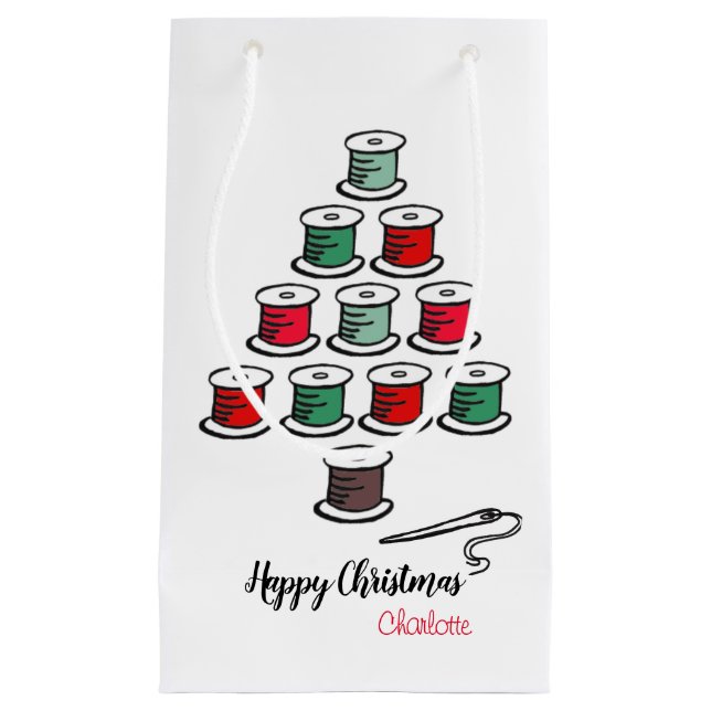 Cotton Reel Weihnachtsbaum Kleine Geschenktüte (Vorderseite)