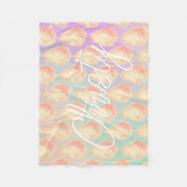 Cotton Süßsternstaub pfirsichfarben aquamarine lil Fleecedecke