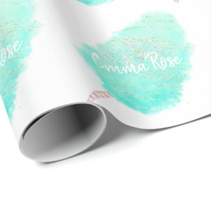 Cotton Süßwaren Aquarell Glitzer niedlich aquamari Geschenkpapier