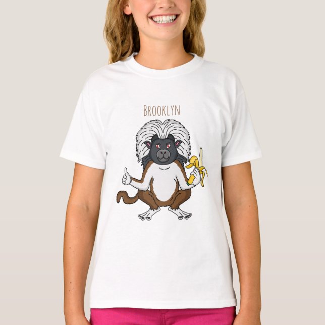 Cotton Top Tamarin Affe Cartoon Illustration (Vorderseite)