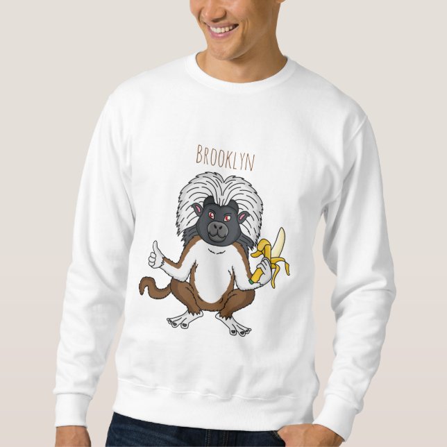 Cotton Top Tamarin Affe Cartoon Illustration (Vorderseite)