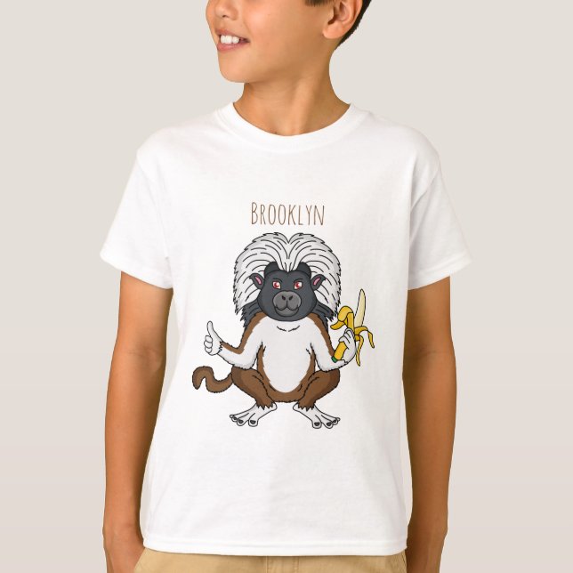 Cotton Top Tamarin Affe Cartoon Illustration (Vorderseite)