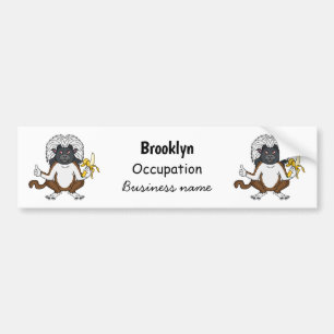 Cotton Top Tamarin Affe Cartoon Illustration Autoaufkleber