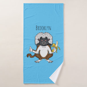 Cotton Top Tamarin Affe Cartoon Illustration Badhandtuch Set