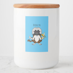 Cotton Top Tamarin Affe Cartoon Illustration Lebensmitteletikett