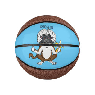 Cotton Top Tamarin Affe Cartoon Illustration Mini Basketball