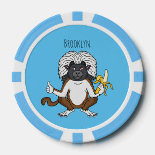 Cotton Top Tamarin Affe Cartoon Illustration Pokerchips