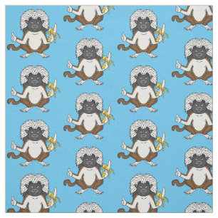 Cotton Top Tamarin Affe Cartoon Illustration Stoff