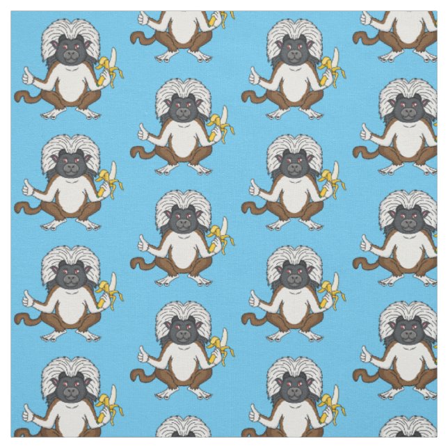 Cotton Top Tamarin Affe Cartoon Illustration Stoff (Muster)