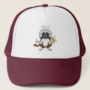Cotton Top Tamarin Affe Cartoon Illustration Truckerkappe