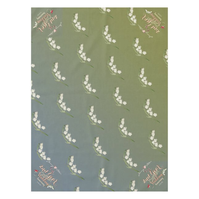 Cotton Wedding Anniversary Lily of the Valley Tischdecke (Vorderseite)
