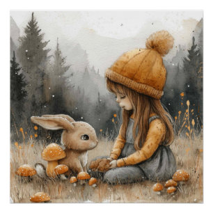 CottonBall Charmer: Ein bisschen Whimsy Bunny Poster