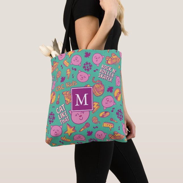 Cottonball-Muster Monogram Schulter-Tasche (Von Nahem)