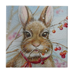 Cottontail Bunny Rabbit Bittersweet Art Fliese