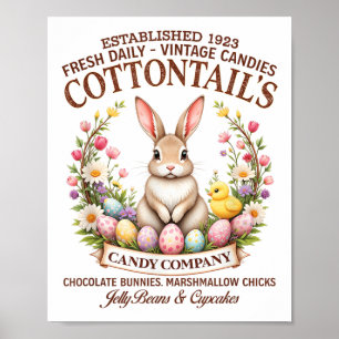 Cottontail’s Candy Co. Vintage-Osterhase Ostern Poster