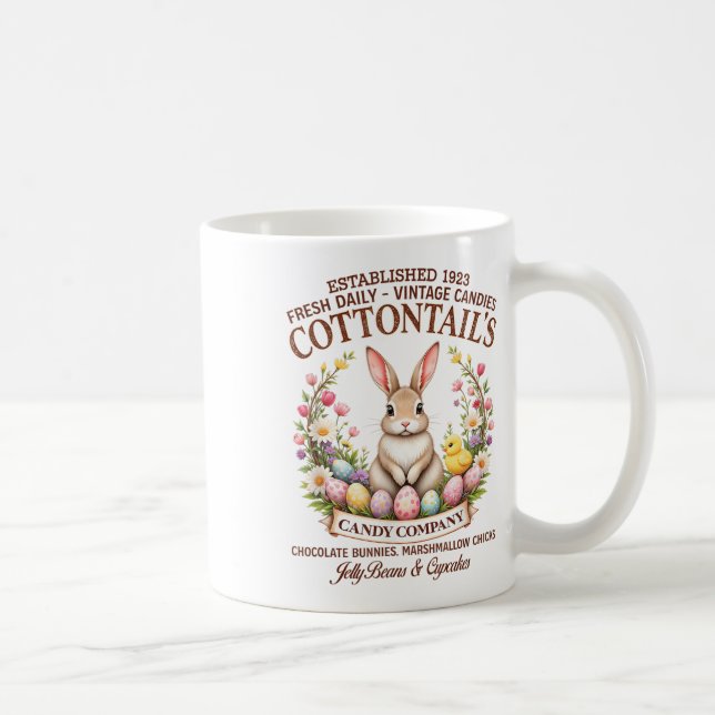 Cottontail's Candy Co. Vintag Ostern Osterhase Kaffeetasse (Rechts)