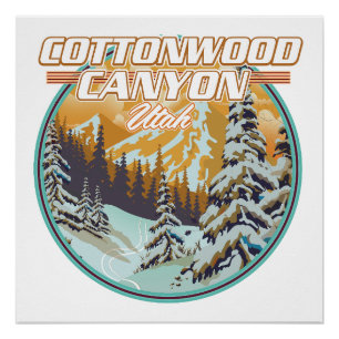 Cottonwood Canyon Utah Logo Poster