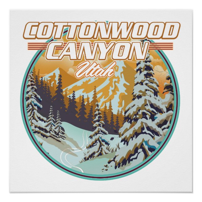 Cottonwood Canyon Utah Logo Poster (Vorderseite)