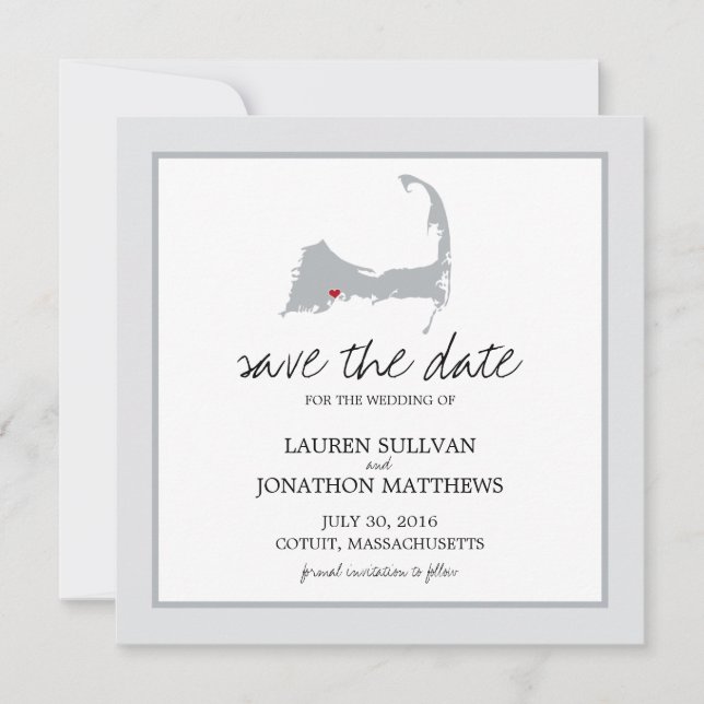 Cotuit Cape Cod Wedding Save the Date (Vorderseite)