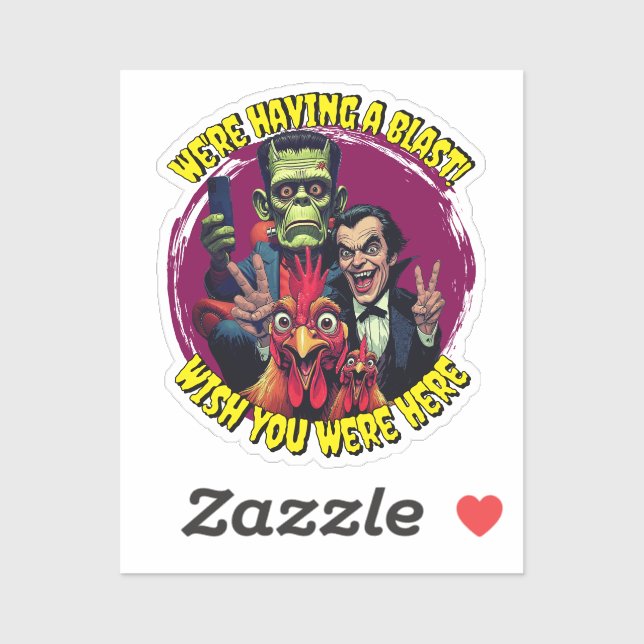  "Couch Cryptid Selfie" Cheesy Chicken Vinyl Aufkleber (Blatt)