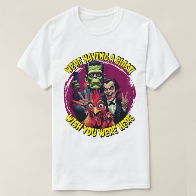  "Couch Cryptid Selfie Tee" Cheesy Chicken T-Shirt (Design vorne)